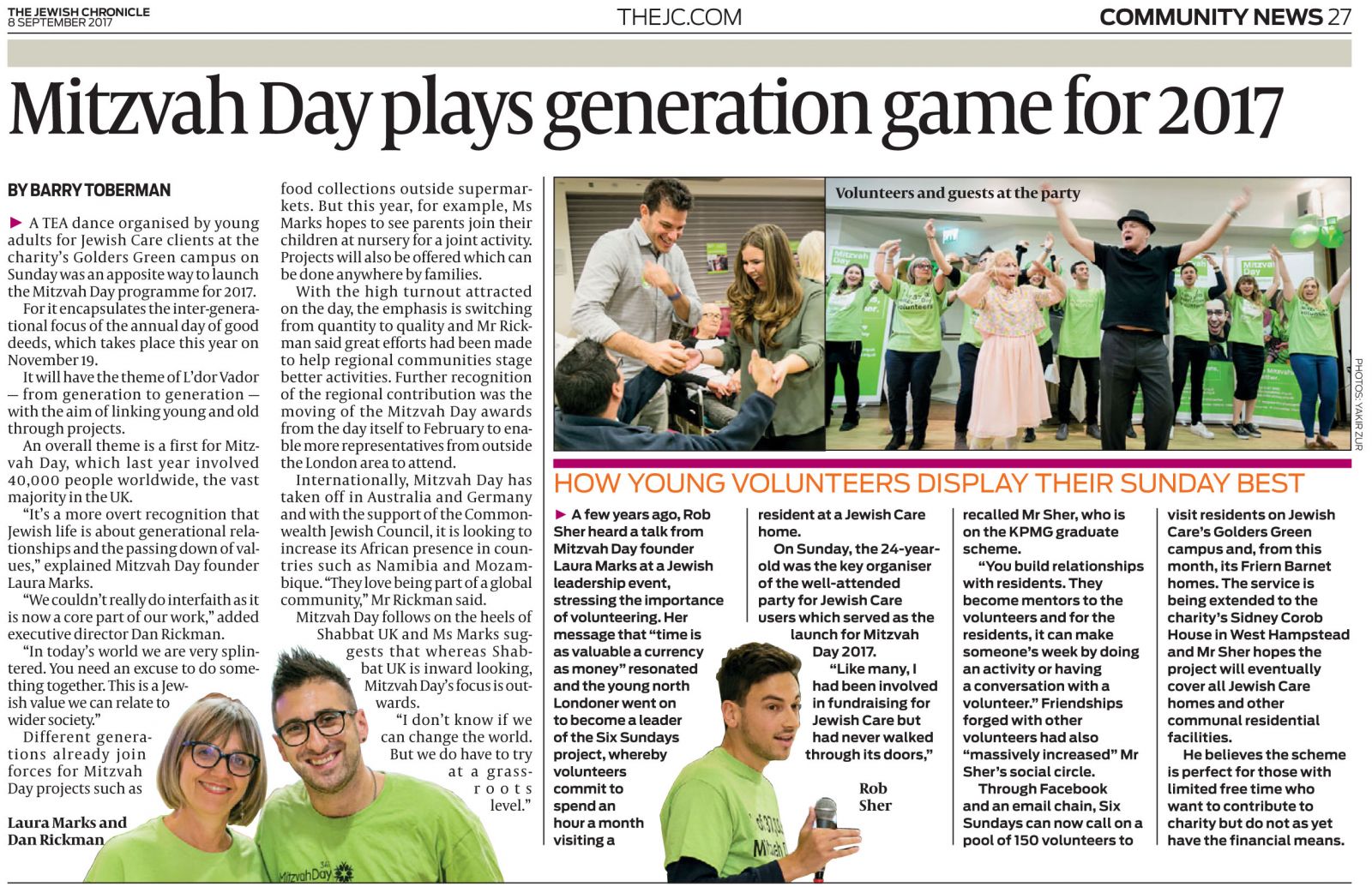 Mitzvah Day launch event in The Jewish Chronicle