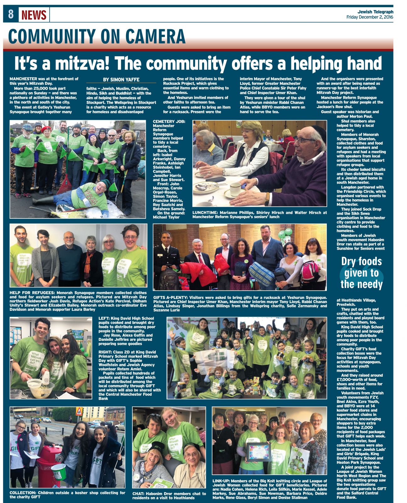 Mitzvah Day coverage in The Jewish Telegraph