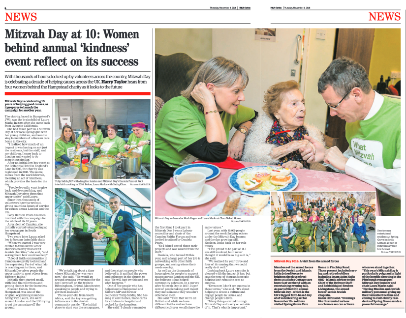 Ham & High feature on 10 Years of Mitzvah Day