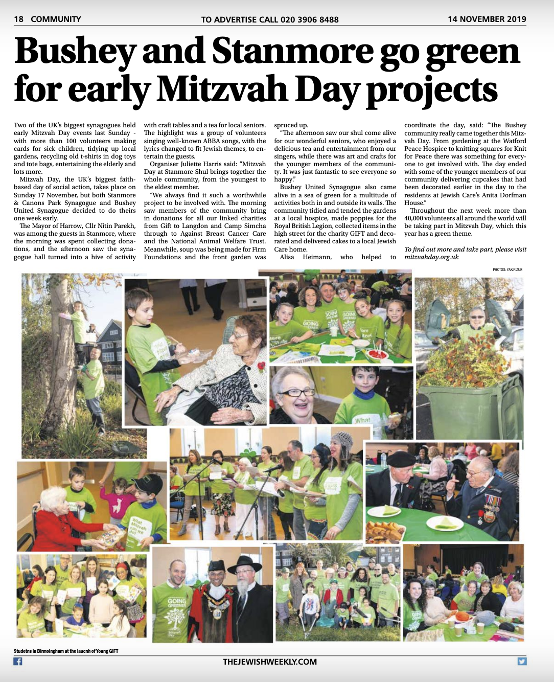 Coverage in the Jewish Weekly
