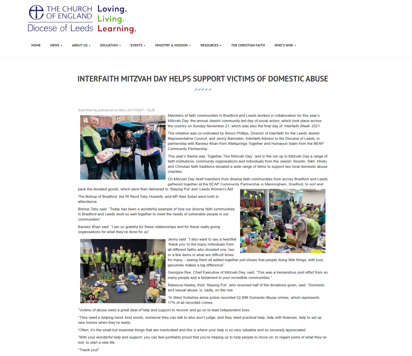 Our wonderful interfaith events even made the Church of England website