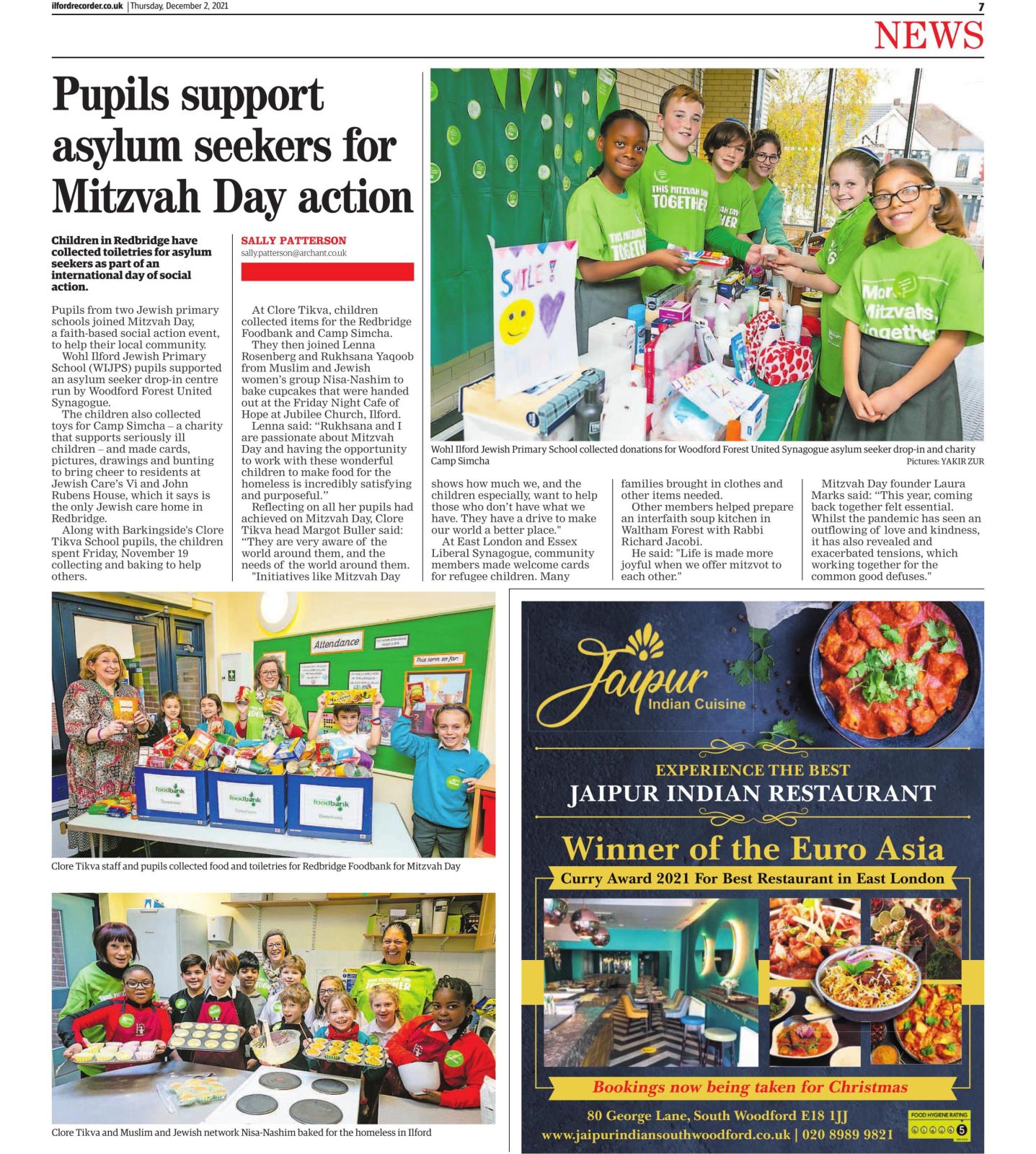 There was a lovely full page in the Ilford Recorder on our Essex projects